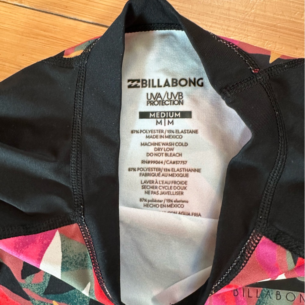 Billabong Colorful Geometric Rash Guard M - Picture 2 of 3